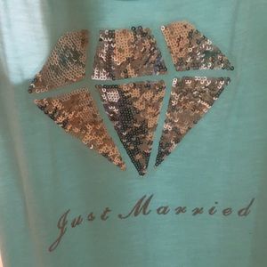 Victoria’s Secret “Just Married” light blue tank